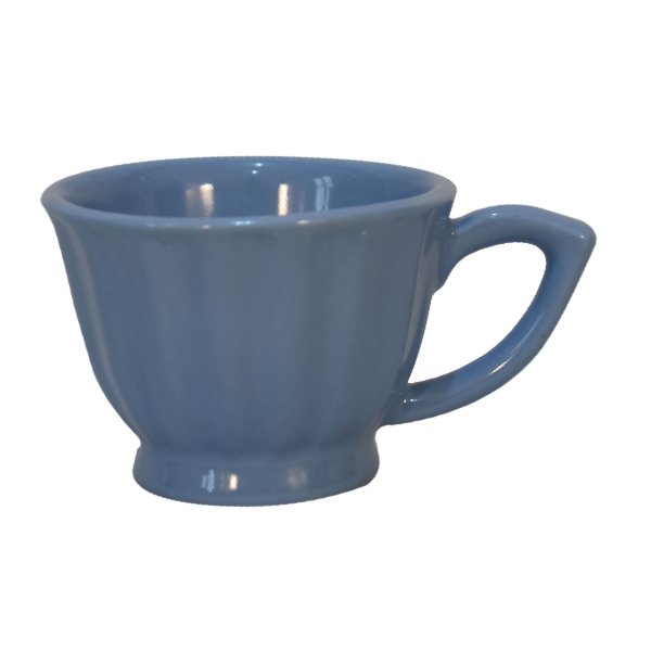 Solid Mango Set of 4 Blue Petal Cups and Saucers - Image 2