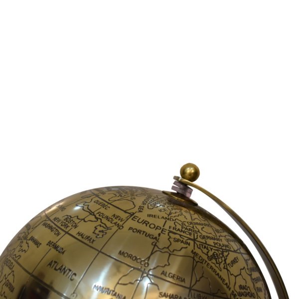 Solid Mango Gold Coloured Brass Pyramid Globe - Image 4