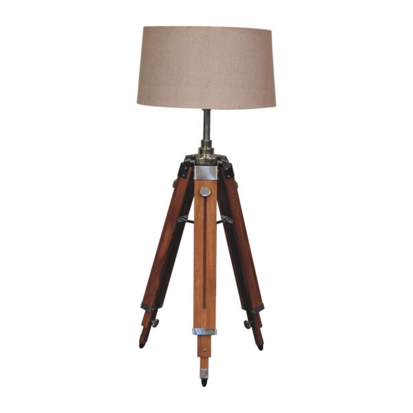 Solid Mango Wood Tripod Lamp