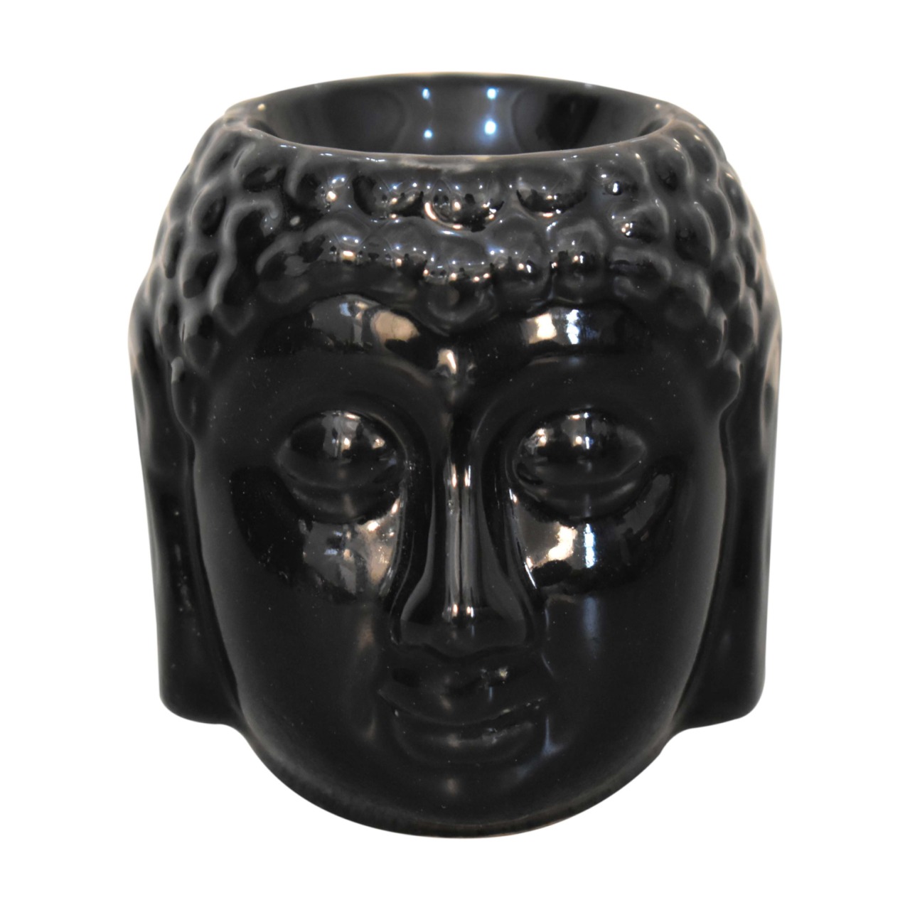 Mango Wood Black Buddah Oil Burner (Lotus) - Image 2