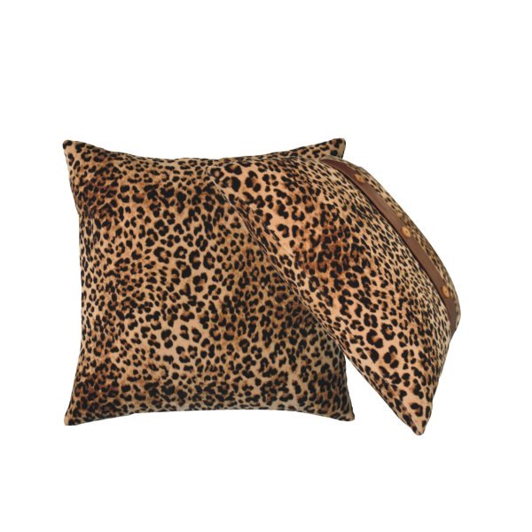 Solid Mango Quinn Set of 2 Leopard Print Cushions