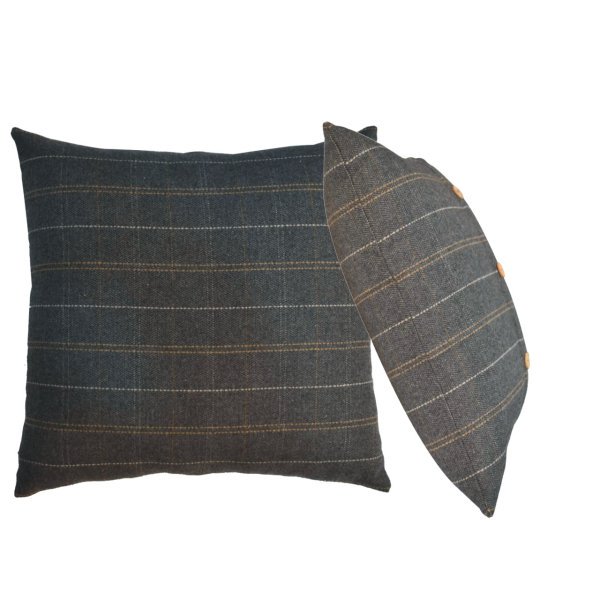 Solid  Mango Wood 2 Quinn Pewter Cushions