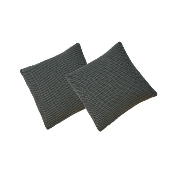 Solid Mango Wood Green Cotton Cushion Set of 2