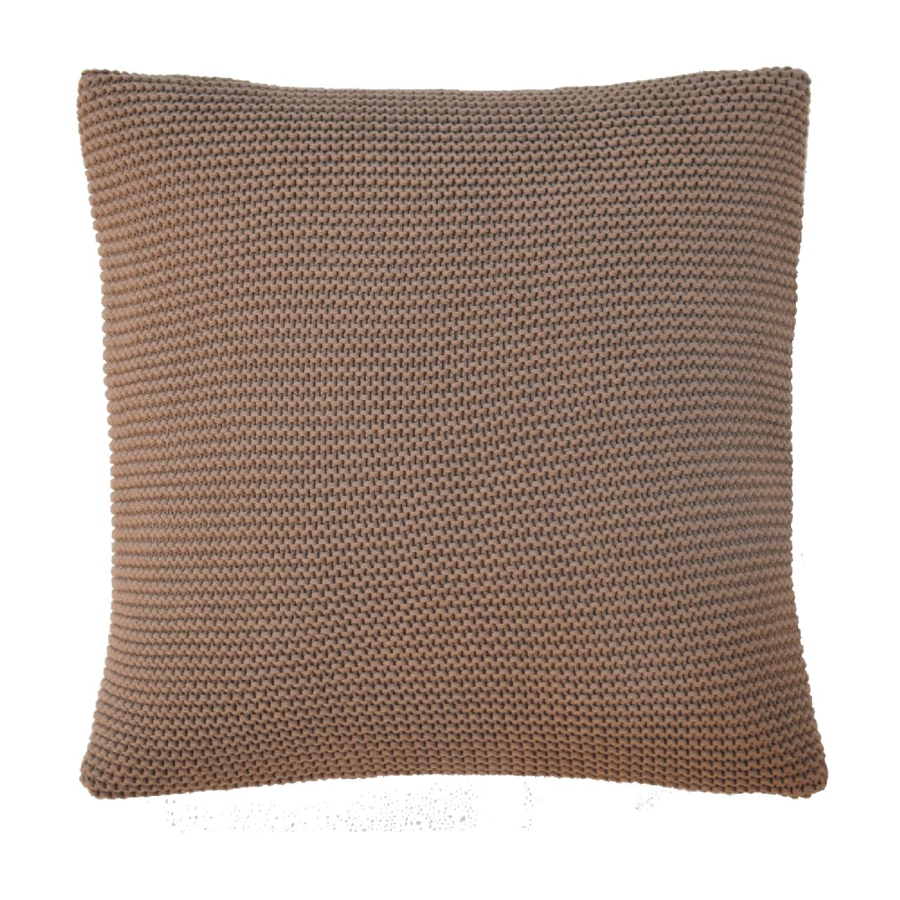 Solid Mango Wood Brown Cotton Cushion Set of 2 - Image 3
