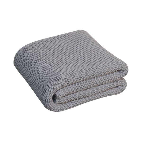 Mango Wood Double Grey Knitted Throw - Image 2