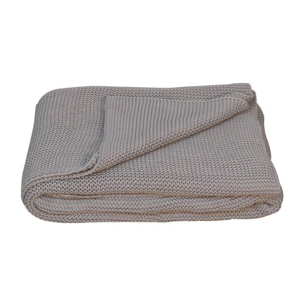 Mango Wood Double Grey Knitted Throw - Image 6