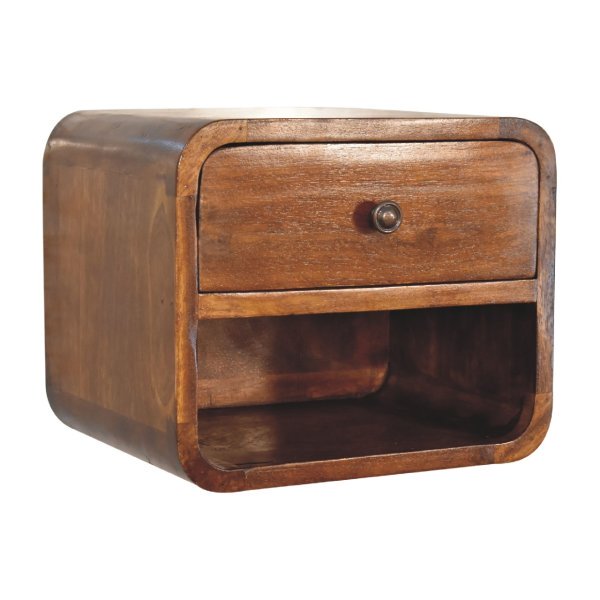 Mango Wood Mini Curve Floating Bedside - Image 2