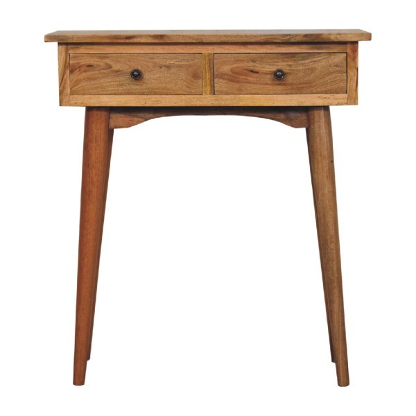 Mango Wood Mini Oak-ish Hallway Console Table