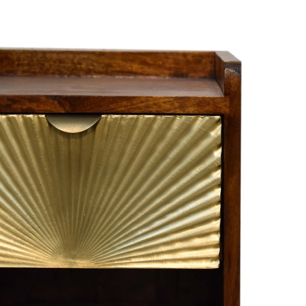 Mini Manila Gold 1 Drawer Bedside - Image 4