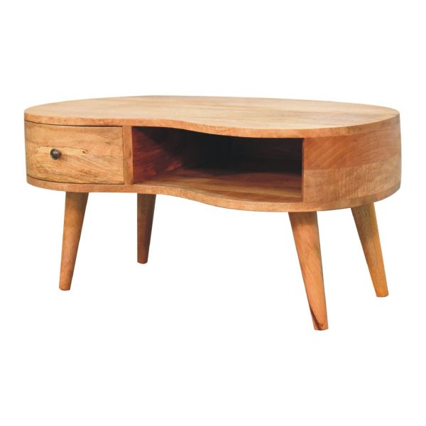 Mango Wood Oak-ish Wave Coffee Table - Image 2