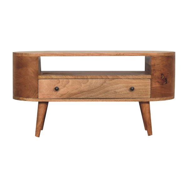 Mango Wood Mini Rounded Entertainment Unit