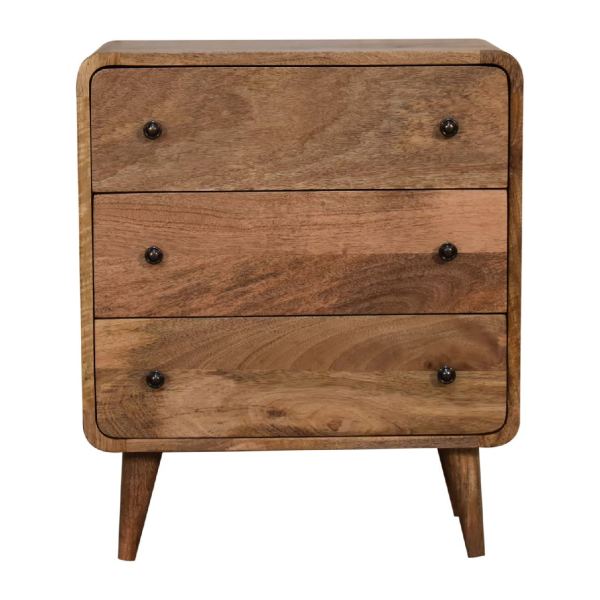 Mango Wood Mini Curved Oak-ish Chest