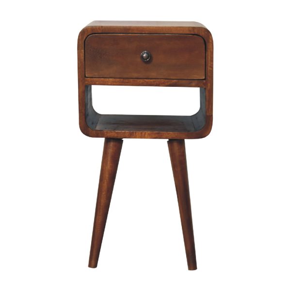 Solid Mango Wood Mini Chestnut Curve Lower Bedside