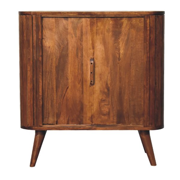 Solid Mango Wood Chestnut Striped Finished 2 Door Cabinet - Image 8