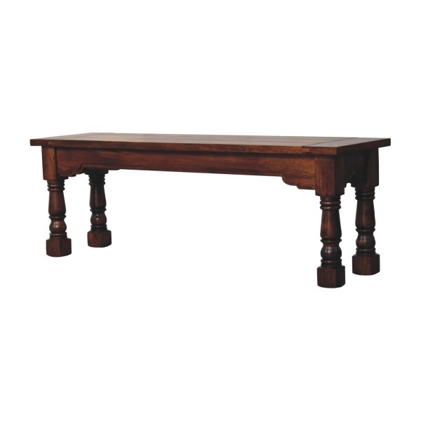 Solid Mango Wood Chestnut Finished Granary Royale Bench - Image 2