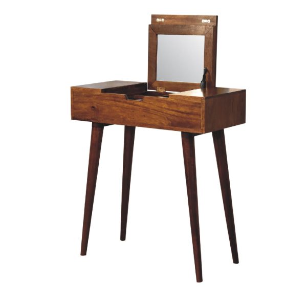 Solid Mango Wood Mini Chestnut Fold Vanity - Image 4