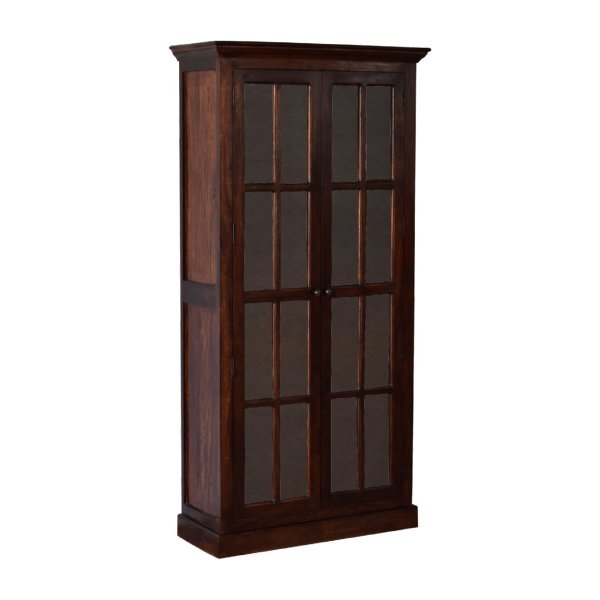 Solid Cherry Finished Mango Wood Glazed Doors Cabinet/Cupboard - Image 3