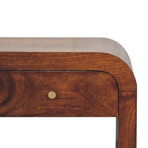 Solid Mango Wood Chestnut Finished Rounded Darcy Coffee Table - Image 3