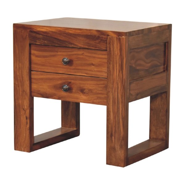 Mango Wood U-Square Honey Bedside - Image 3