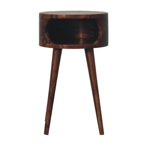 Solid Sheesham Honey Finished Wood Alina Open Bedside Table/Cabinet