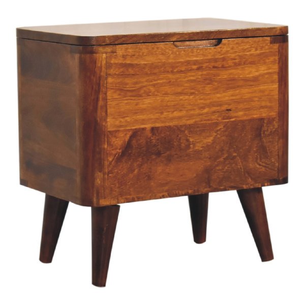 Solid Chestnut Finished Mango Wood Stool - Image 2