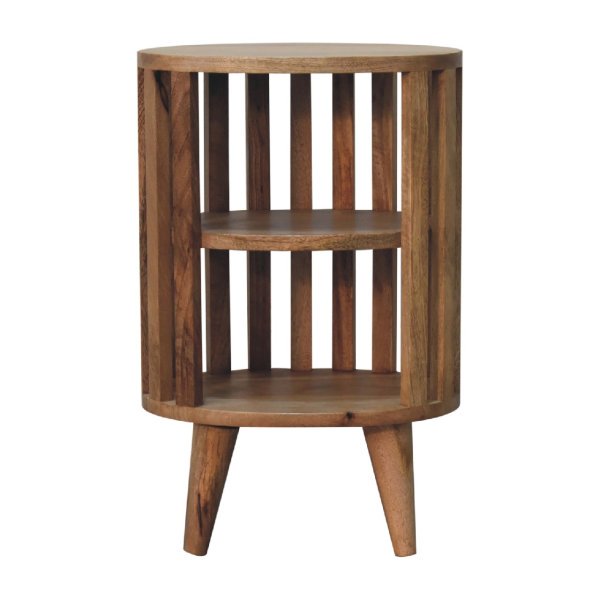 Mango Wood Ariella Double Shelf Oak-ish Bedside