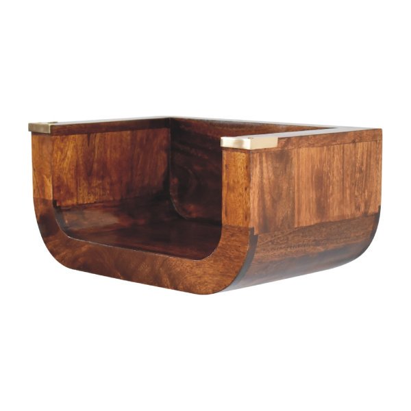 Solid Mango Wood Indira Chestnut Floating Bedside - Image 2