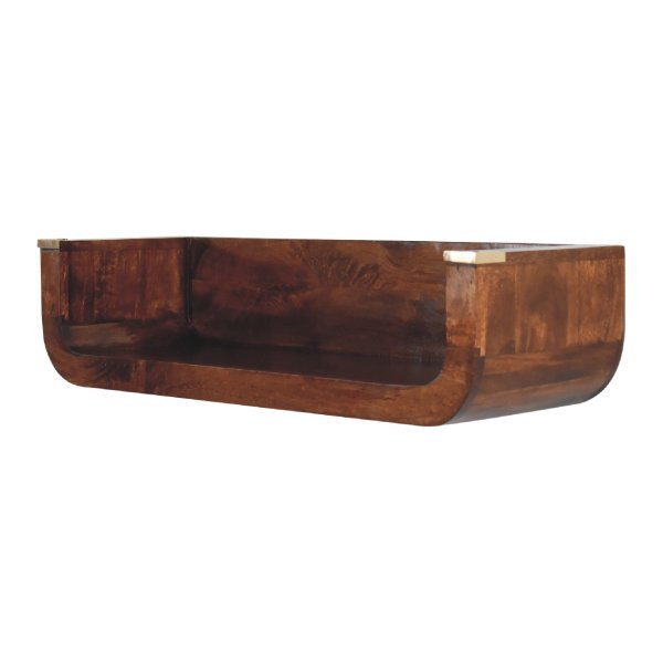 Solid  Mango Wood Indira Chestnut Floating Console - Image 3