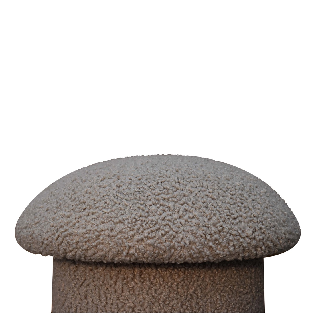 Solid Mango Wood Mud Boucle Mushroom Footstool - Image 3