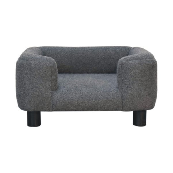 Solid Mango Wood Mini Battleship Tweed Pet Sofa Bed