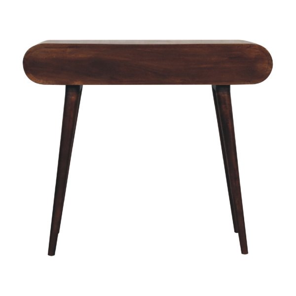 Solid Mango Wood Walnut Curved Edge Console Table - Image 9