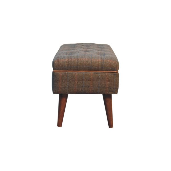 Mango Wood Multi Tweed Buffalo Pipe Bench - Image 7