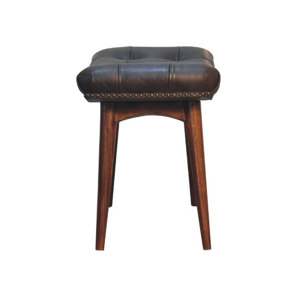 Solid Mango Wood Harbour Black Footstool - Image 8