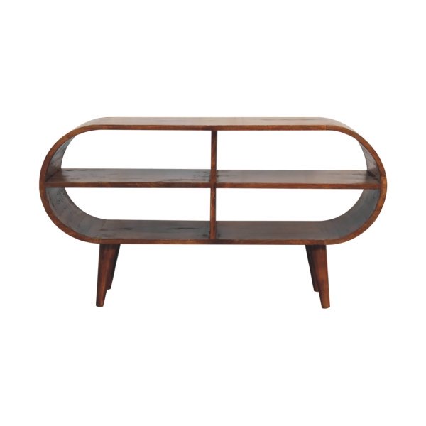 Solid Mango Wood Solid Chestnut Finished Mango Wood Moda Open Media Unit