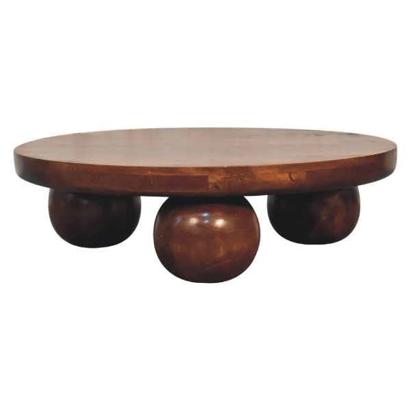 Solid Mango Wood Chestnut Central Ball Table