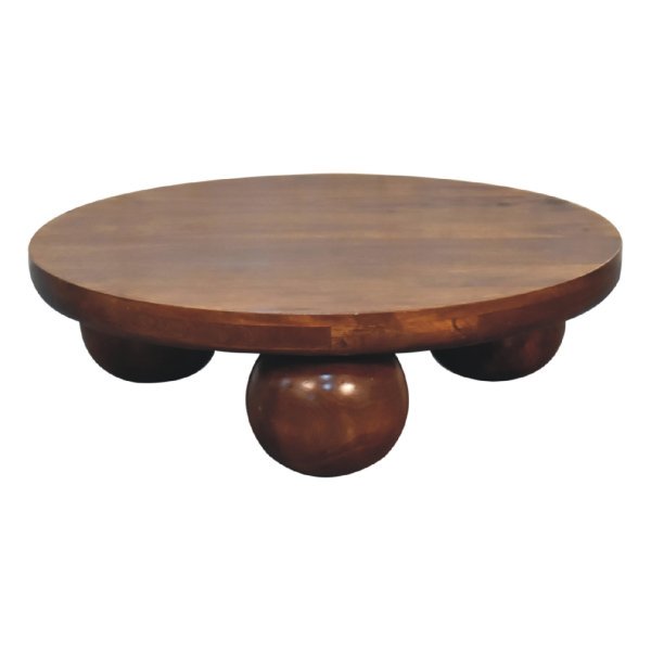 Solid Mango Wood Chestnut Central Ball Table - Image 2