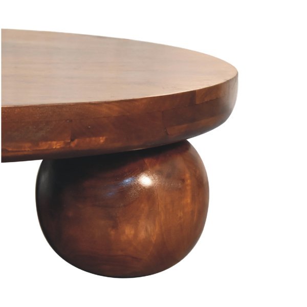 Solid Mango Wood Chestnut Central Ball Table - Image 7
