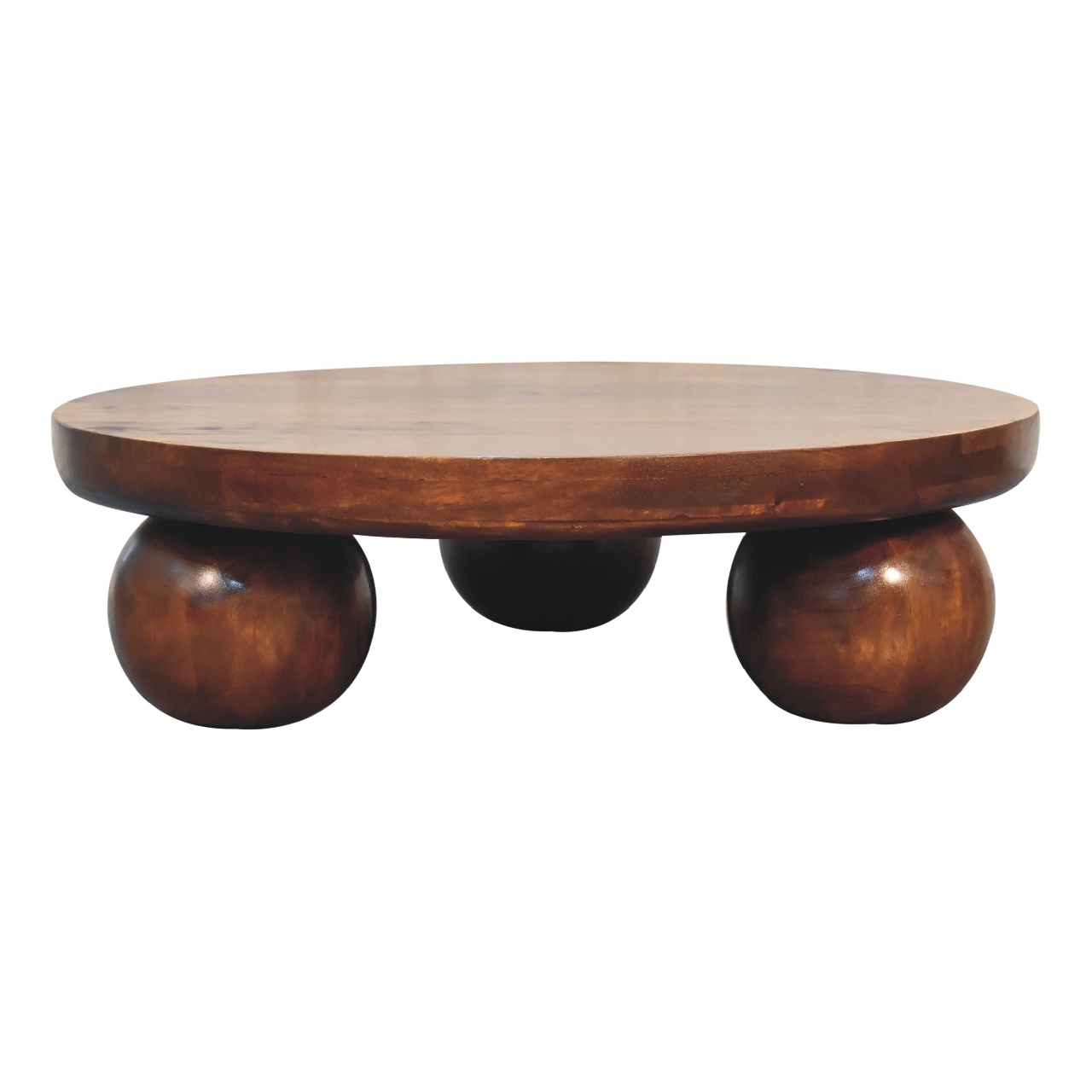 Solid Mango Wood Chestnut Central Ball Table - Image 8
