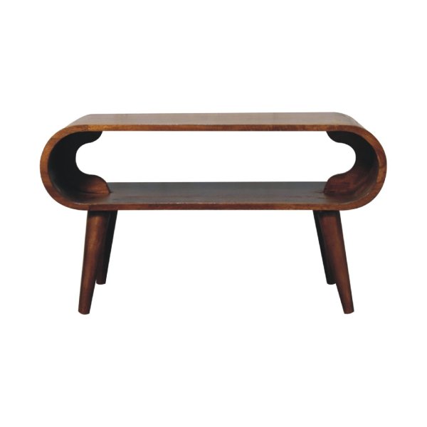 Solid Chestnut Finished Mango Wood Open Coffee Table
