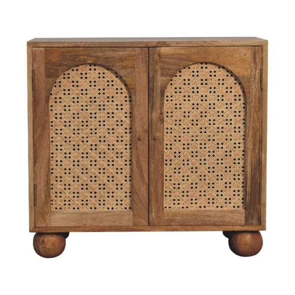 Solid Mango Wood Mango Wood Rattan Ball Cabinet