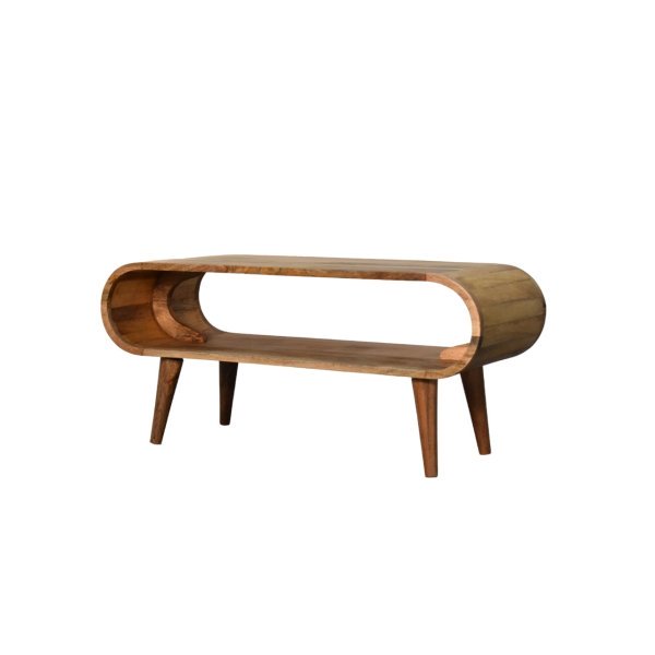 Solid Mango Wood Amaya Nordic Style Oak-ish Coffee Table - Image 2