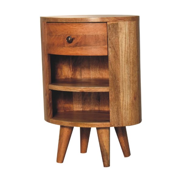 Mango Wood Cortez Oak-ish Bedside - Image 2