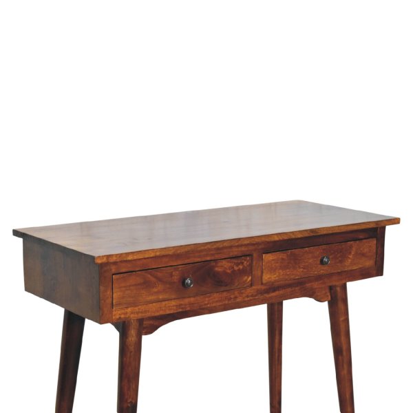Mango Wood Chestnut Hallway 2 Drawer Console Table - Image 5