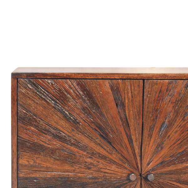 Solid Mango Wood Solid Walnut Finished Reclaimed Mango Wood Cabinet/Cupboard with Ball Feet - Image 3