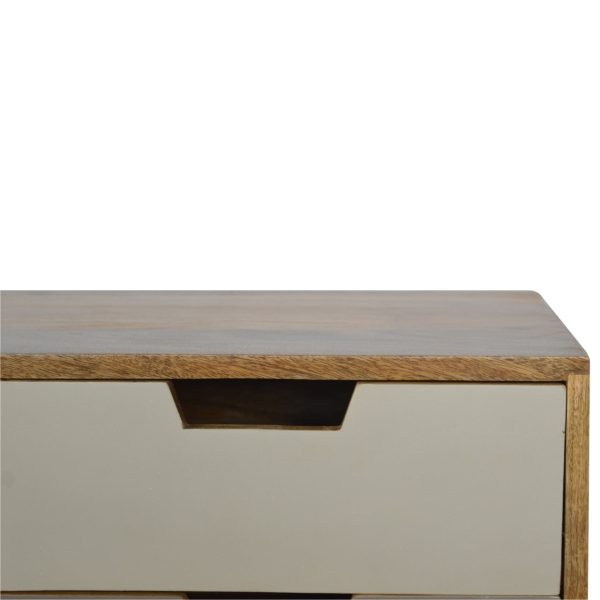 Solid Mango 2 Tone Oak Finished Scandinavian Style Console Table with 4 Drawers - Image 4