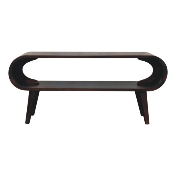 Solid Light Walnut Finished Mango Wood Amaya Scandinavian Style Coffee Table