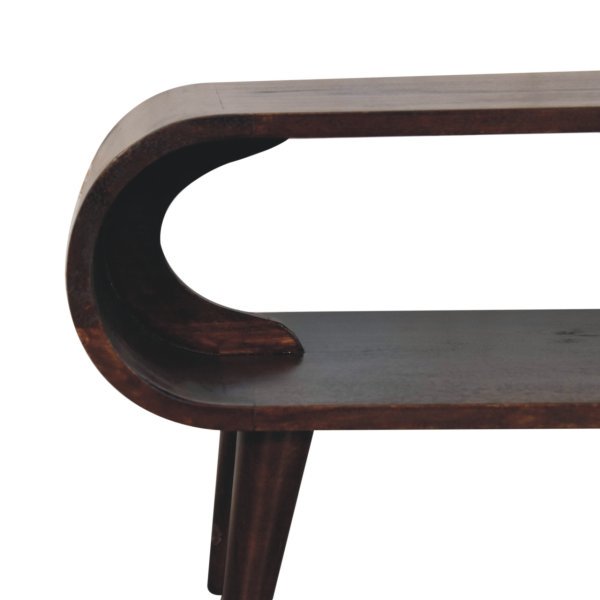 Solid Light Walnut Finished Mango Wood Amaya Scandinavian Style Coffee Table - Image 4