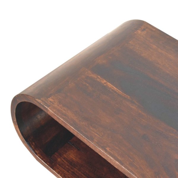 Solid Light Walnut Finished Mango Wood Amaya Scandinavian Style Coffee Table - Image 5