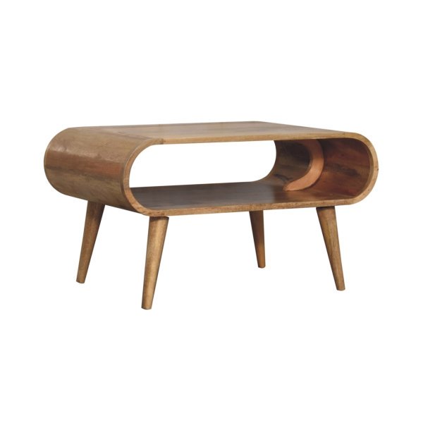 Solid Mango Wood Open Oak Finished Coffee Table - Image 3