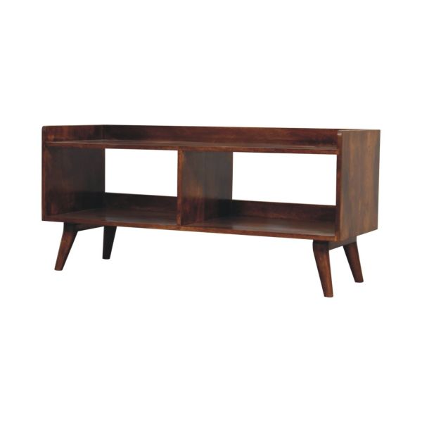 Solid Mango Wood Open-top Chestnut Media Unit - Image 3